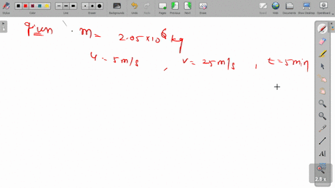 a-force-applied-by-an-engine-of-a-train-of-mass-205-times-106-mathrmkg-changes-its-velocity-from-5-m