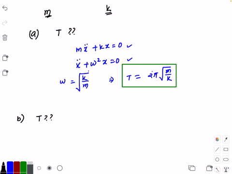 a-mass-m-hangs-from-a-uniform-spring-of-spring-constant-k-a-what-is-the-period-of-oscillations-in-th
