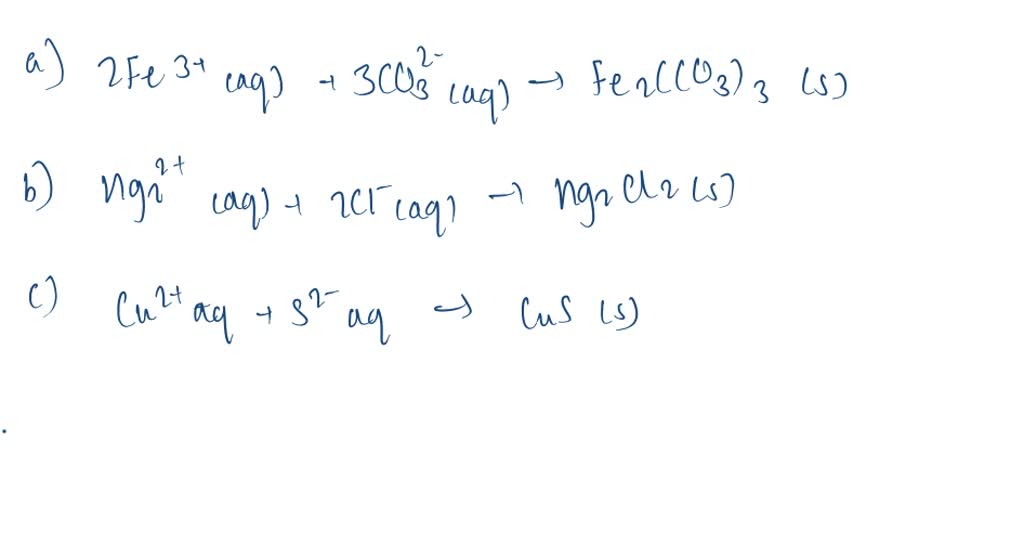 SOLVED:3 pts) Write the complete ionic equation to show the reaction of ...