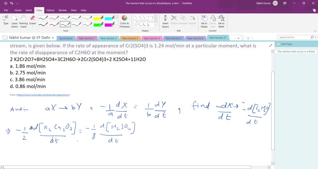 SOLVEDThe reaction that occurs in a Breathalyzer, a device used to determine the alcohol level