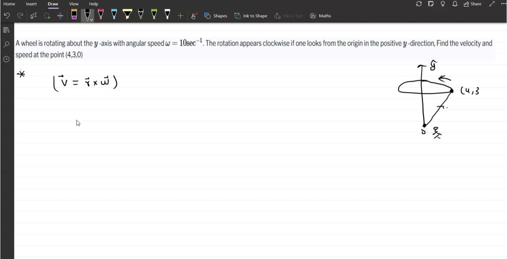SOLVED: A wheel is rotating about the y -axis with angular speed ω=10 ...