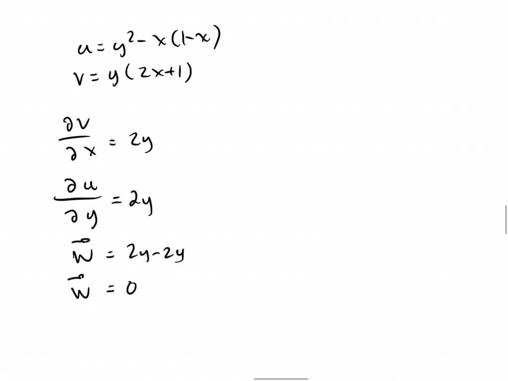 The velocity components of an incompressible, twodimensional velocity ...