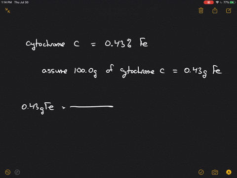cytochrome-c-is-an-important-enzyme-found-in-the-cells-of-all-aerobic-organisms-elemental-analysis-o