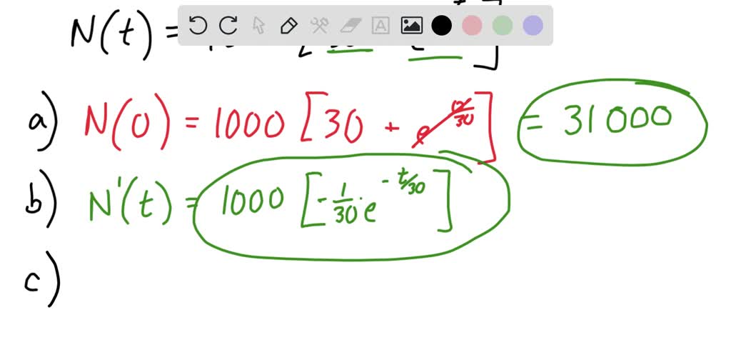 Solved The Number N Of Bacteria In A Culture At Time T In Hours Is N T 1000 Left 30 E Frac 1 5 Right A What Is The Initial Number Of Bacteria In The Culture B Determine The Rate Of Change