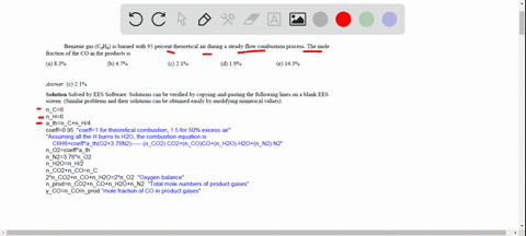 benzene-gas-leftmathrmc_6-mathrmh_6right-is-burned-with-95-percent-theoretical-air-during-a-steady-f