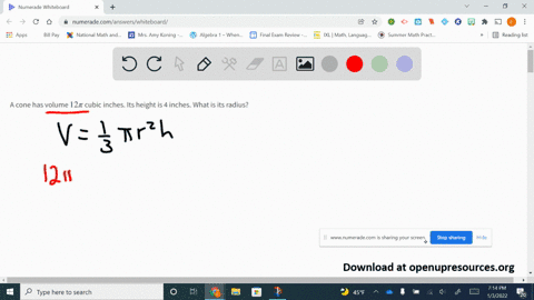 a-cone-has-volume-12-pi-cubic-inches-its-height-is-4-inches-what-is-its-radius