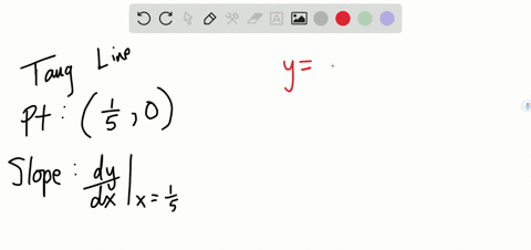find-an-equation-of-the-tangent-line-to-the-graph-of-yfx-at-the-given-point-yln-5-x-text-at-leftfrac