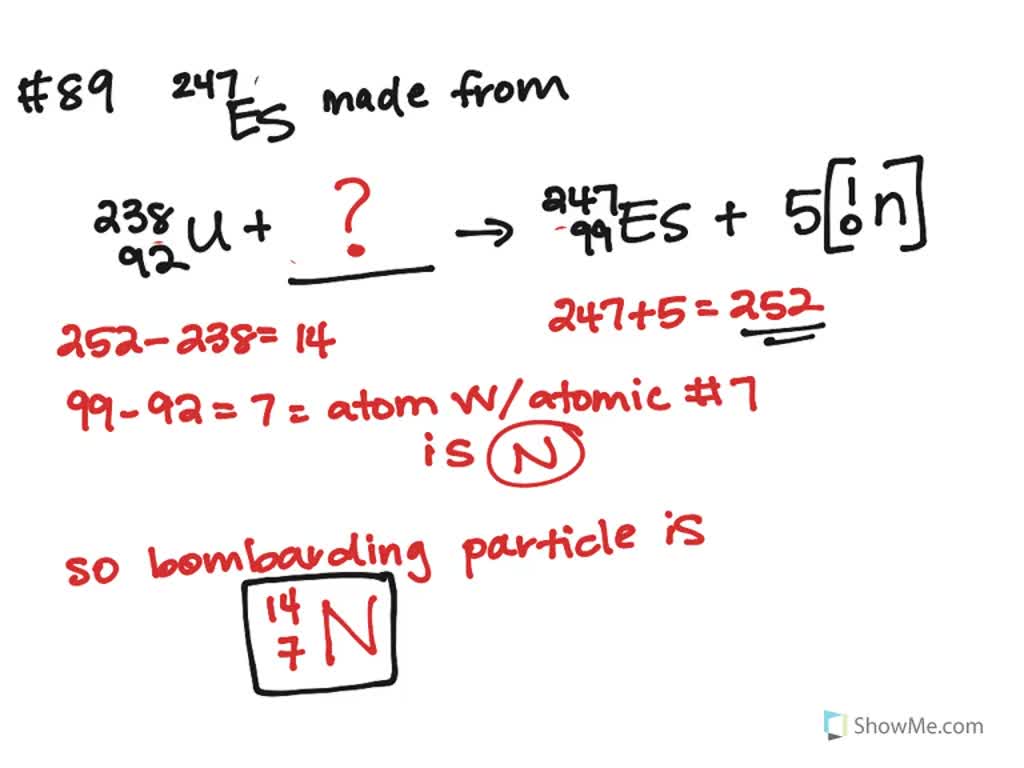 The nuclide ^247 can be made by bombardment of ^238U in a reaction that