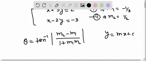 find-the-angle-theta-in-radians-and-degrees-between-the-lines-the-graph-cant-copy-beginaligned-x3-y2
