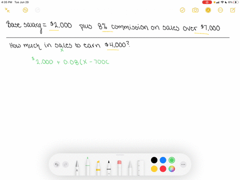 one-employee-of-a-computer-store-is-paid-a-base-salary-of-2000-a-month-plus-an-8-commission-on-all-s