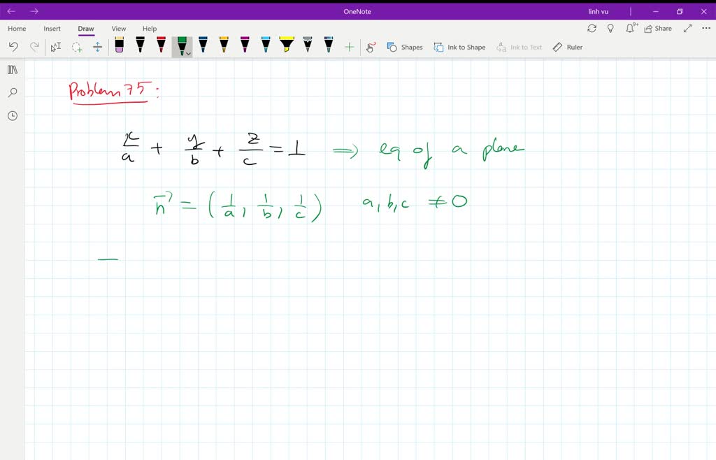 SOLVED:The Graph Of (x / A)+(y / B)+(z / C)=1 Is A Plane For Any ...