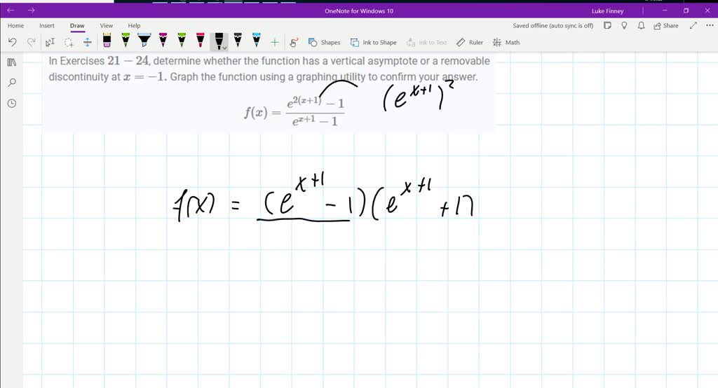 Solvedin Exercises 21 24 Determine Whether The Function Has A Vertical Asymptote Or A 6103