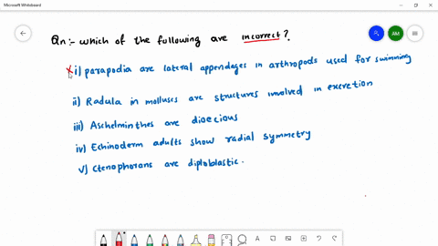which-of-the-following-statements-are-incorrect-i-parapodia-are-lateral-appendages-in-arthropods-use