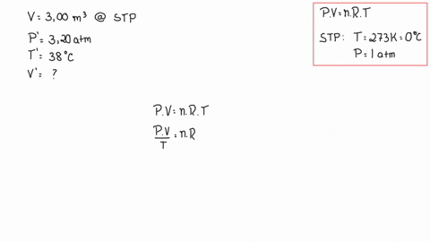 i-if-300-mathrmm3-of-a-gas-initially-at-stp-is-placed-under-a-pressure-of-320-mathrmatm-the-temperat