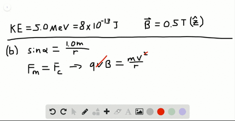 protons-having-a-kinetic-energy-of-500-mev-are-moving-in-the-positive-x-direction-and-enter-a-magnet