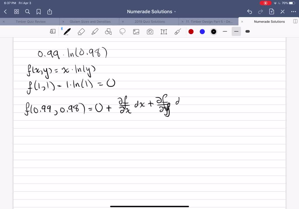 Use the total differential to approximate each quantity. Then use a