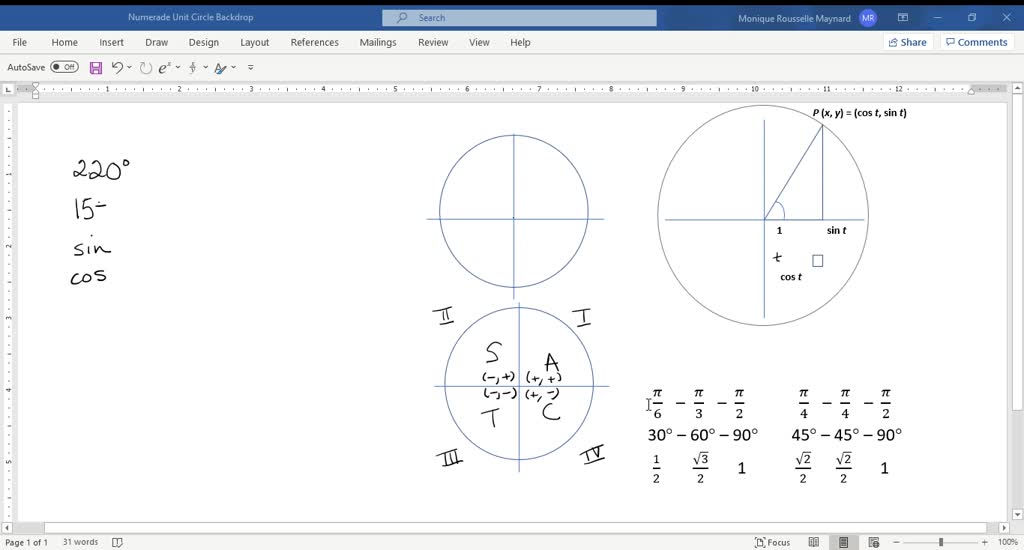 SOLVEDFor each of the angles in Exercises 1520, find the endpoint of
