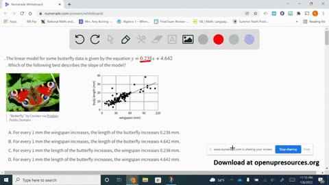 the-linear-model-for-some-butterfly-data-is-given-by-the-equation-y0238-x4642-which-of-the-following
