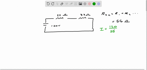 a-22-omega-resistor-and-a-33-omega-resistor-are-connected-in-series-and-placed-across-a-120-mathrmv-