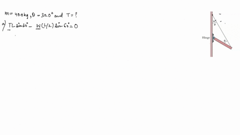 in-fig-12-33-one-end-of-a-uniform-beam-of-mass-400-mathrmkg-is-hinged-to-a-wall-the-other-end-is-sup