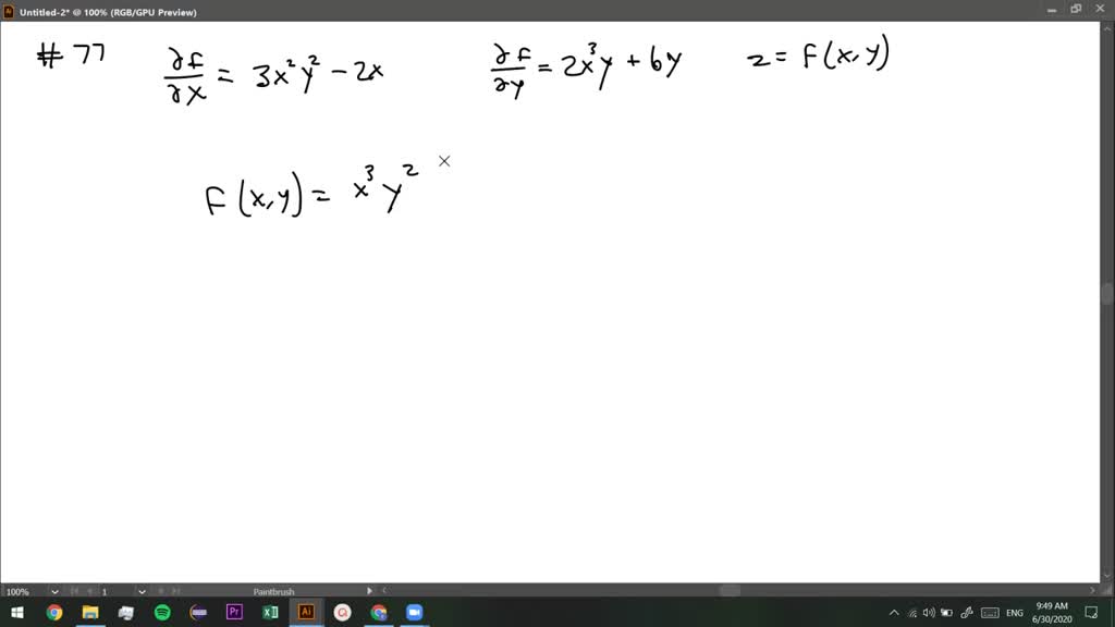 SOLVED:Find a function z=f(x, y) whose partial derivatives are as given ...