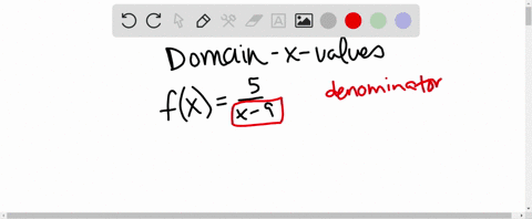 find-the-domain-of-f-fxfrac5x-9