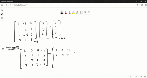solve-the-sets-of-homogeneous-equations-by-row-reducing-the-matrix-leftbeginarrayr2-x-3-y5-z0-x2-y-z