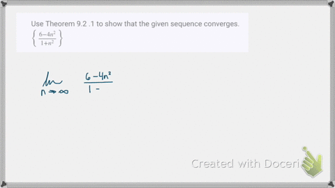 use-theorem-92-1-to-show-that-the-given-sequence-converges-leftfrac6-4-n21n2right