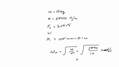 a-spring-mass-system-with-m10-mathrmkg-and-k5000-mathrmn-mathrmm-is-subjected-to-a-harmonic-force-of