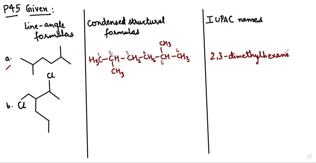 SOLVED Convert Each Of The Following Line angle Structural Formulas To 