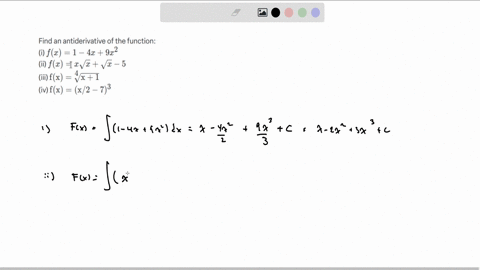 find-an-antiderivative-of-the-function-i-fx1-4-x9-x2-ii-fxx-sqrtxsqrtx-5-iii-mathrmfmathrmxsqrt4math
