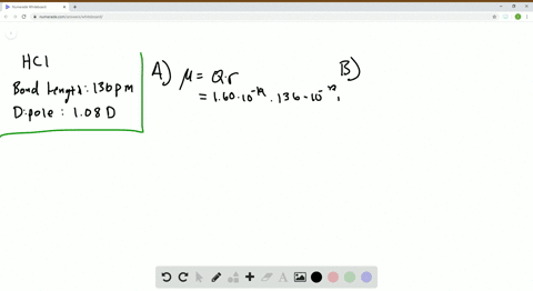 a-the-h-cl-bond-length-is-136-mathrmpm-what-would-the-dipole-moment-of-hcl-be-if-the-molecule-were-1
