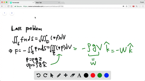 a-solid-occupies-a-region-e-with-surface-s-and-is-immersed-in-a-liquid-with-constant-density-rho-we-