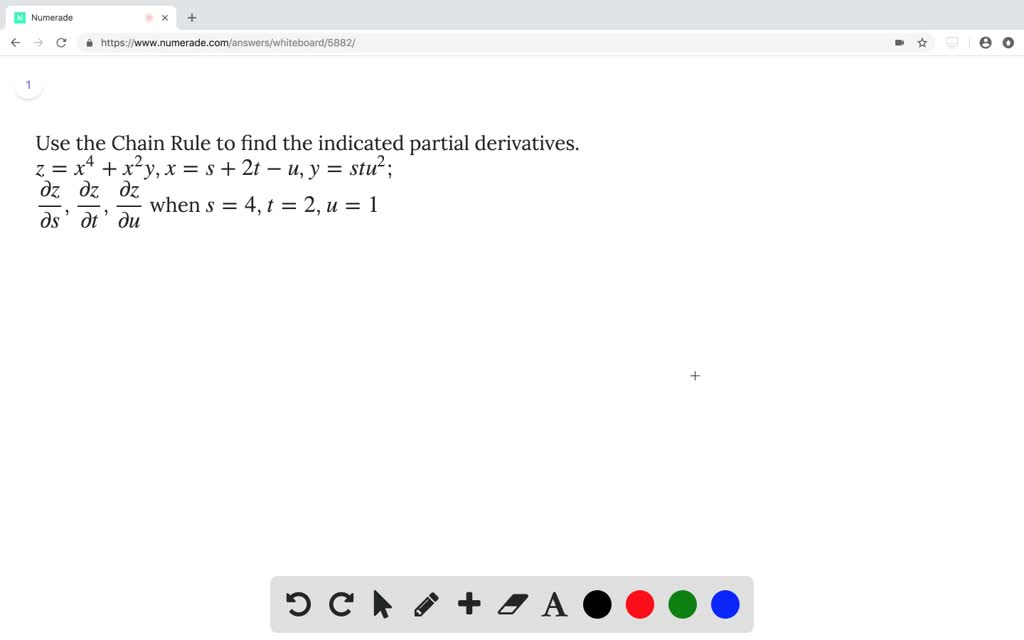 Solved Use The Chain Rule To Find The Indicated Partial Derivatives Z X 4 X 2y X S 2t U Y Stu 2 Dfrac Partial Z Partial S