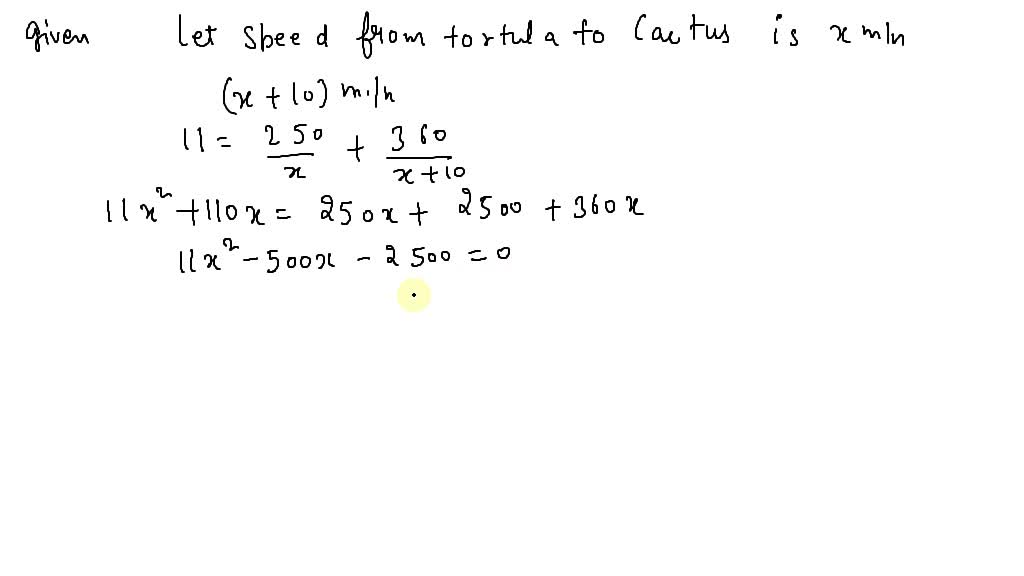 SOLVED:Kiran drove from Tortula to Cactus, a distance of 250 mi. She ...