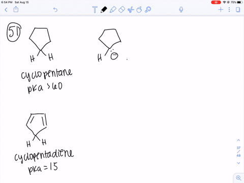 the-mathrmp-k_mathrma-of-cyclopentane-is-60-which-is-about-what-is-expected-for-a-hydrogen-that-is-b