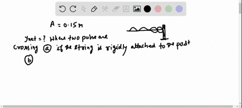 review-problem-a-series-of-pulses-each-of-amplitude-0150-mathrmm-is-sent-down-a-string-that-is-attac
