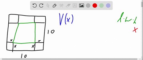 an-open-box-is-constructed-from-a-square-10-inch-piece-of-cardboard-by-cutting-squares-of-length-x-2