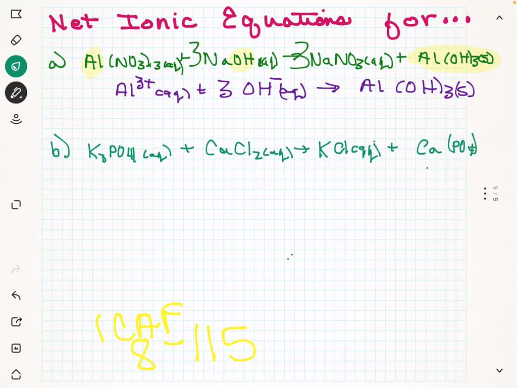 SOLVEDWrite the net ionic equation for the reaction between solutions of (a) Aluminum nitrate