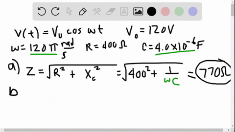 a-resistor-and-capacitor-are-connected-in-series-across-an-ac-generator-the-emf-of-the-generator-is-