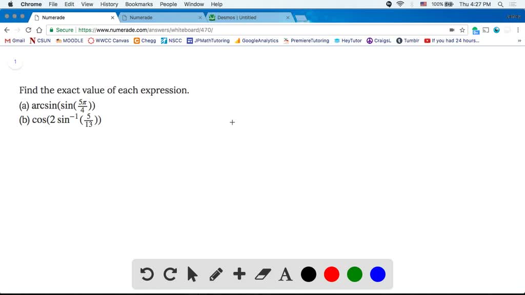 SOLVEDFind the exact value of each expression. (a) arcsin(sin(5 π/ 4