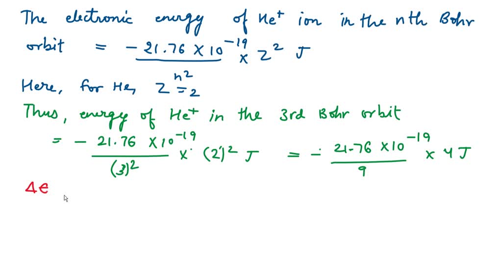 SOLVED:According to Bohr's theory, the electronic energy of hydrogen ...