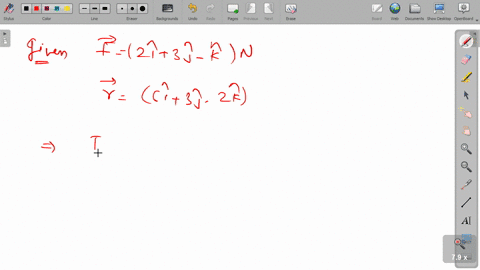 a-force-vecf2-hat13-hatj-hatk-n-is-acting-on-a-body-at-a-position-overrightarrowmathbfr6-hatmathbfi3