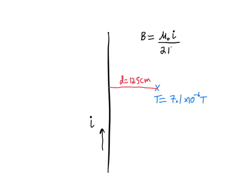 what-is-the-current-in-a-long-straight-wire-that-produces-a-magnetic-field-of-71-times-10-6-mathrmt-
