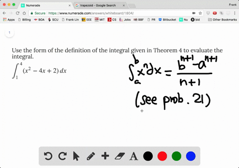 use-the-form-of-the-definition-of-the-integral-given-in-theorem-4-to-evaluate-the-integral-int_14l-4