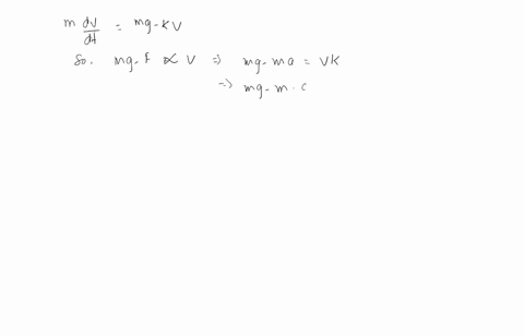 an-object-of-mass-m-falls-from-rest-under-gravity-subject-to-an-air-resistance-proportional-to-its-v