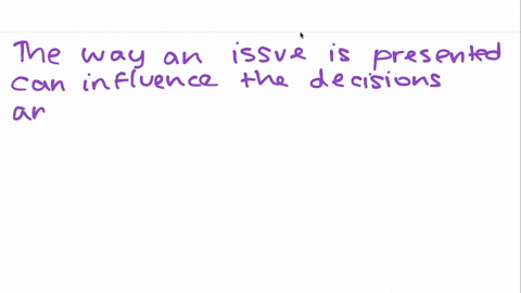 the-way-an-issue-is-presented-can-affect-our-decisions-and-judgments-this-is-called-a-belief-perseve