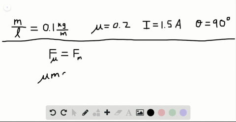 a-wire-with-a-mass-of-100-gcm-is-placed-on-a-horizontal-surface-with-a-coefficient-of-friction-of-02