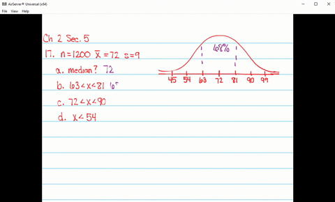 scores-on-a-final-exam-taken-by-1200-students-have-a-bell-shaped-distribution-with-mean-72-and-stand