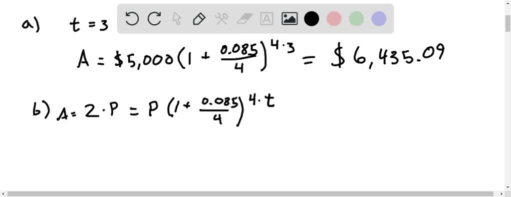 SOLVED: Compound Interest A man invests 5000 in an account that pays 8. ...